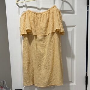 Lulu's Cream Off-Shoulder Dress